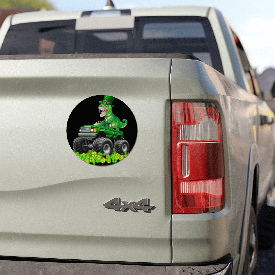 Monster Truck T-rex St Patricks Day Dinosaur Cute Car Magnets
