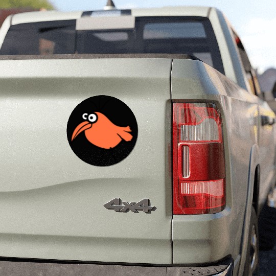 Bird looks cute funny stupid weird confused comic Car Magnets
