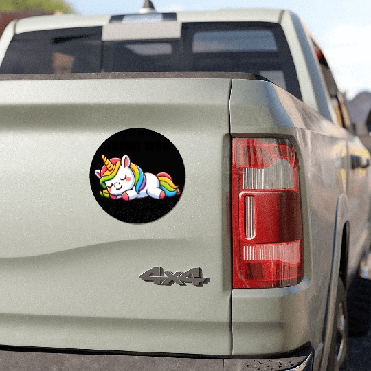 Sleepy Rainbow Unicorn Car Magnets