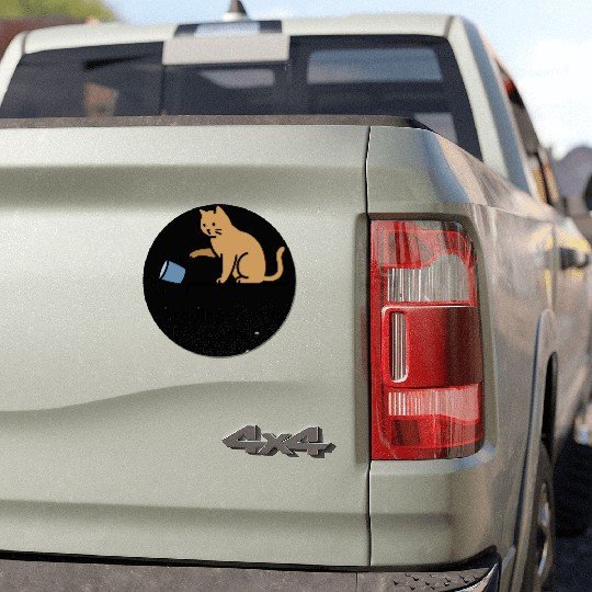 Schroedingers Cup cat funny quantum physics. Car Magnets