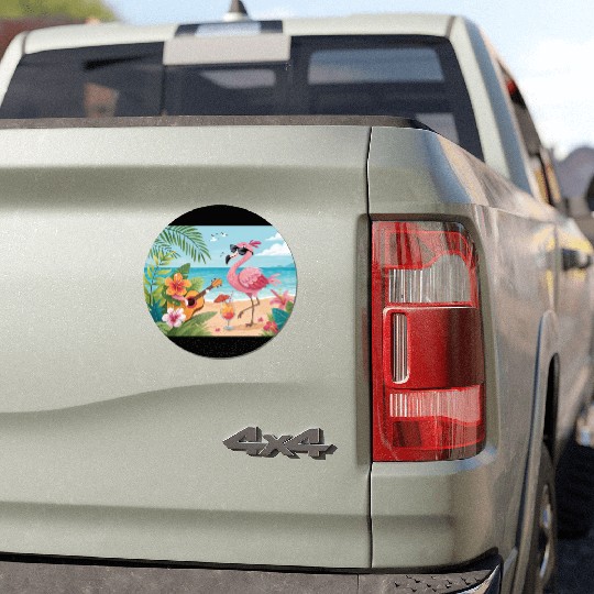 Tropical flamingo party Car Magnets