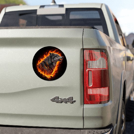 Wildfire Wolf - Nature's Fury Car Magnets