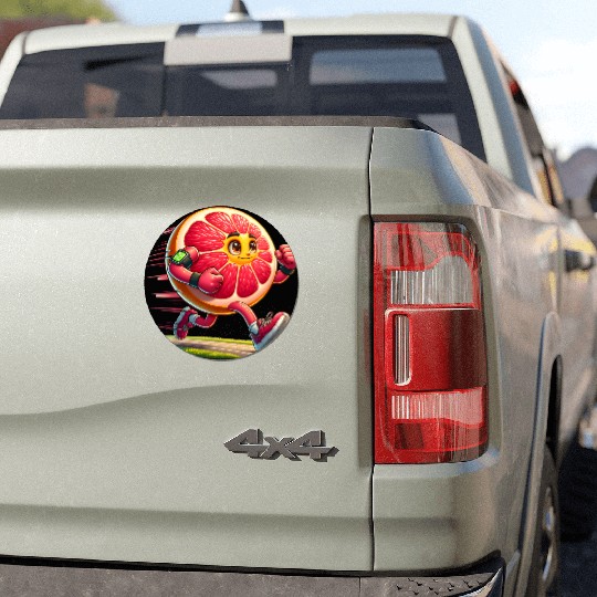Running Grapefruit Power – Sporty Citrus in Motion Car Magnets