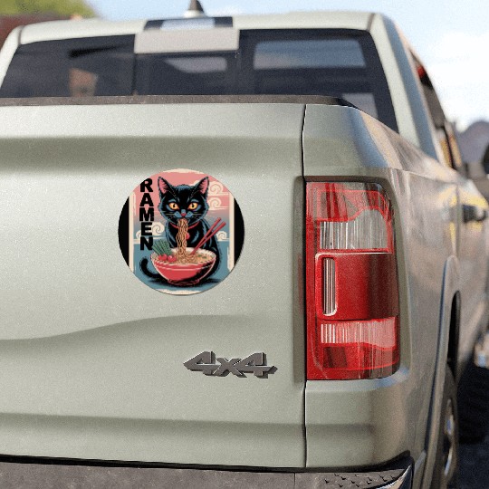 Ramen Cat Japanese Style Car Magnets