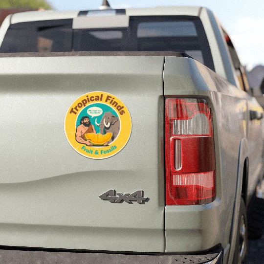 Caveman Mammoth Retro Ancient Fruit Discovery Car Magnets