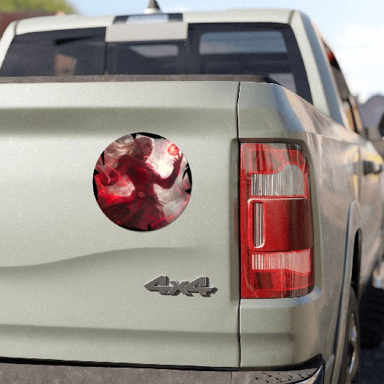 Mystical Fire Elf Holding Glowing Spell Orb Art Car Magnets