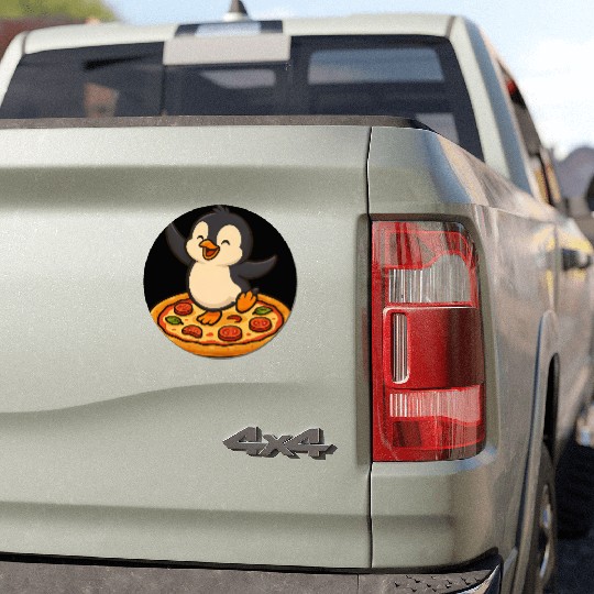 Dancing penguin pizza pizza lover fun Car Magnets