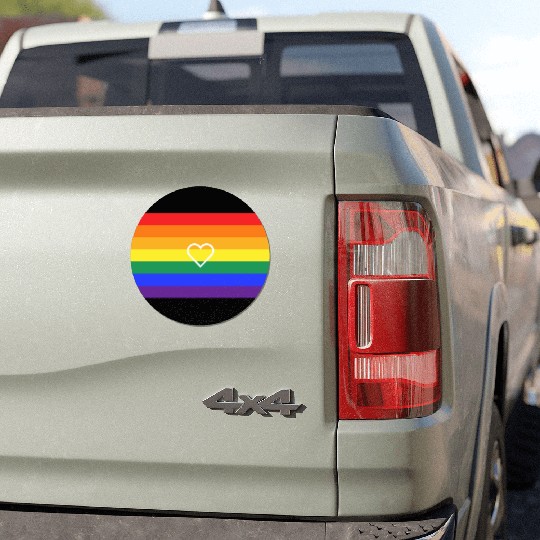 Rainbow Heart Pride Flag Car Magnets