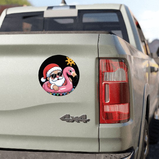 Funny Santa Claus Flamingo Float Christmas Car Magnets