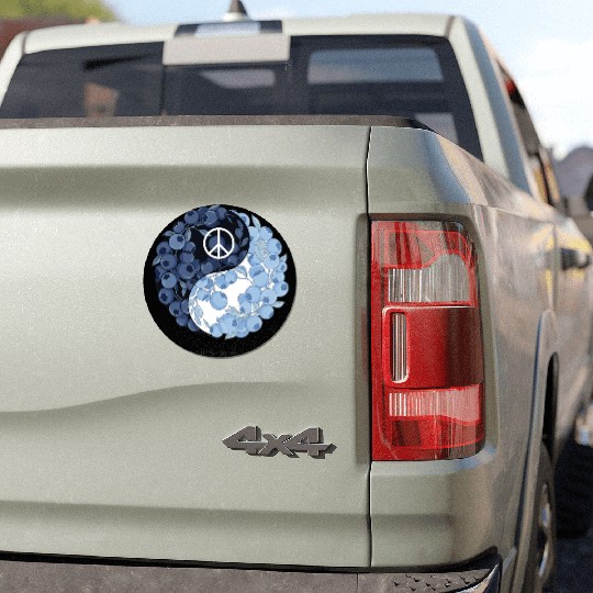 Balance & Berries – Yin Yang Blueberry Peace Desig Car Magnets