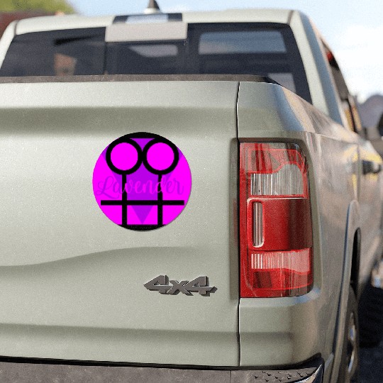 Women Symbol with Lavender Triangle Car Magnets
