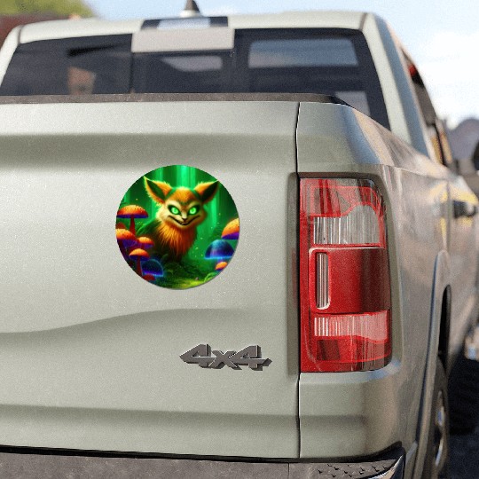 Demon Fox in Enchanted Forest – Fantasy Creature Car Magnets