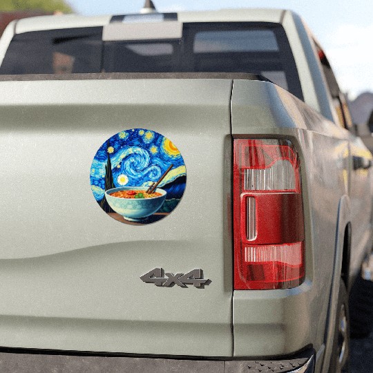 Van Gogh's Starry Night ramen noodle Bowl japanese Car Magnets