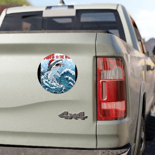 Jaws to the World – Christmastime Shark Attack Car Magnets