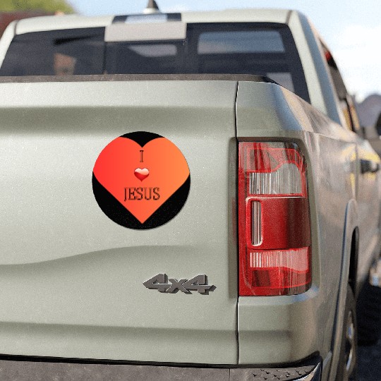 I Love Jesus Heart Design Car Magnets