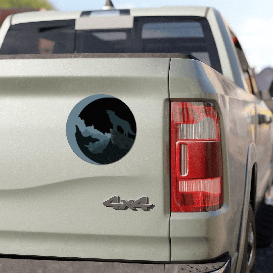 Wolf Moon Silhouette Car Magnets