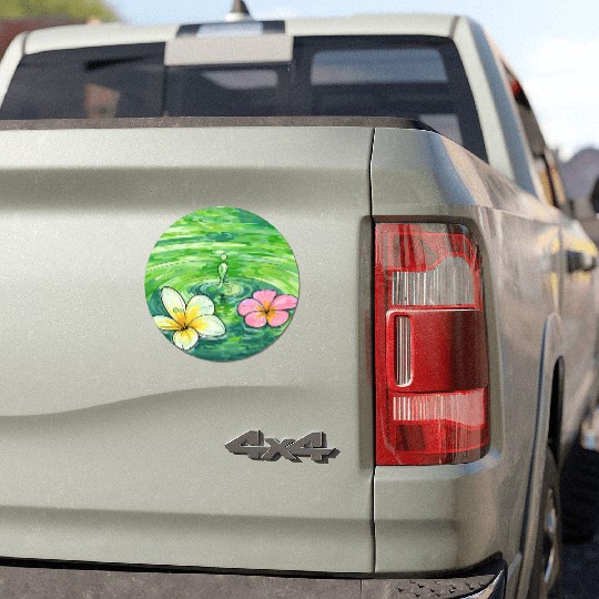 Serene Water Lilies Watercolor Design Car Magnets