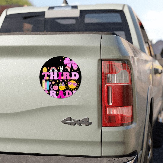 Hello Third Grade, Preppy Back to School Car Magnets