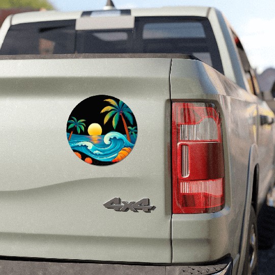 Tropical Sunset Beach Vibes Car Magnets