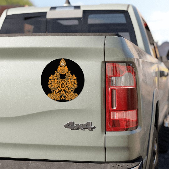 Boho Paisley Triangle • Ethnic Floral Vibe Car Magnets