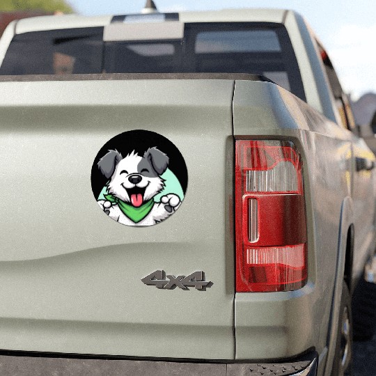 Joyful Dog Cartoon Design Car Magnets