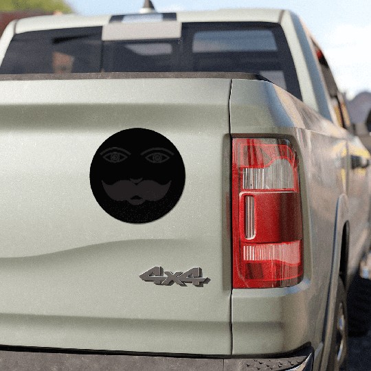 Whimsical Cat Face with Mustache Design Car Magnets