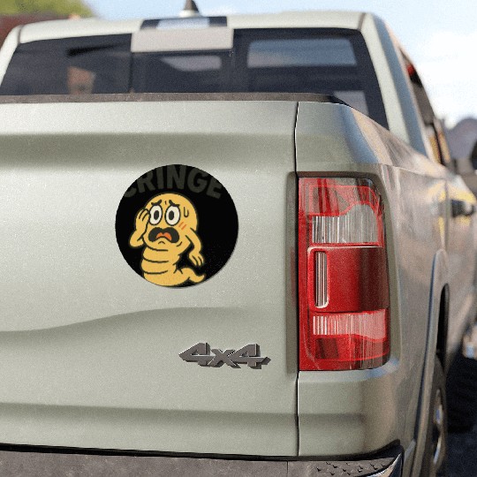 Cringe Meme Worm Illustration Car Magnets