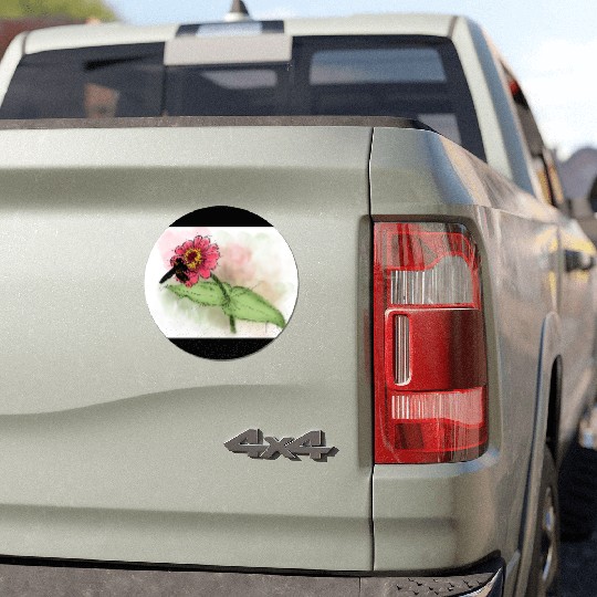 Wildflower and Bumblebee Illustration Car Magnets