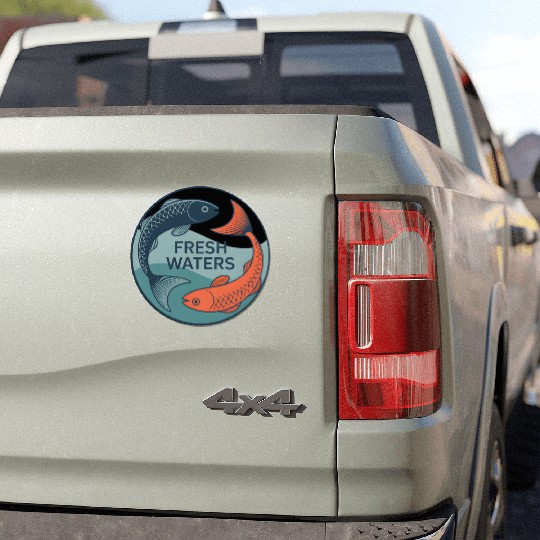 Fresh Waters Koi Fish Artwork Car Magnets