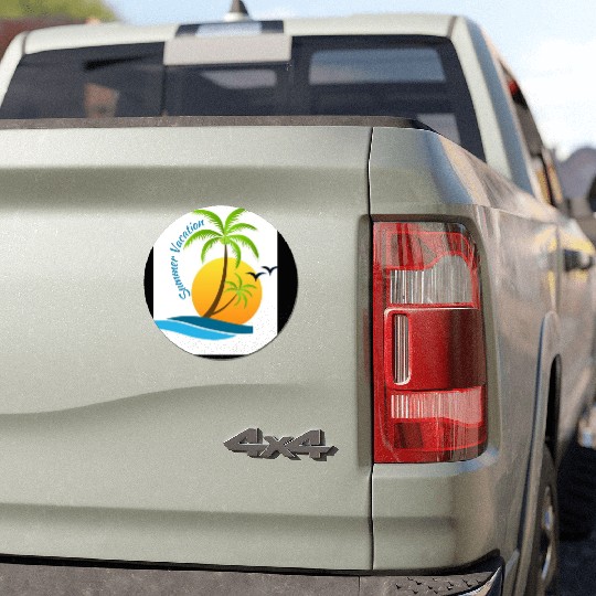 Tropical Sunset Beach Scene Car Magnets