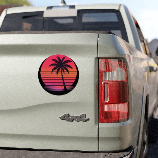 Tropical Sunset Palm Silhouette Car Magnets