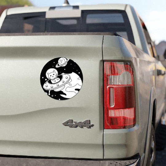 Space Cat Adventure Design Car Magnets