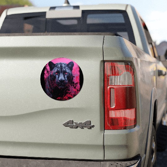 Pink Pop Art Black Panther  Car Magnets