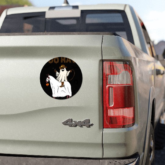 Boo Haw Halloween Ghost Cowboy Western Car Magnets