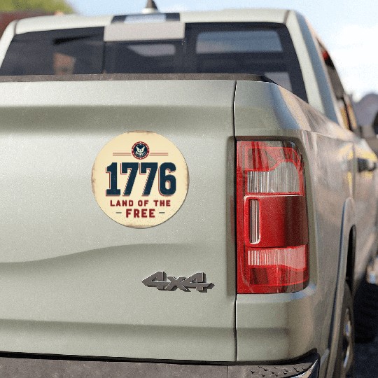 1776 Land of the Free Patriotic Emblem Car Magnets