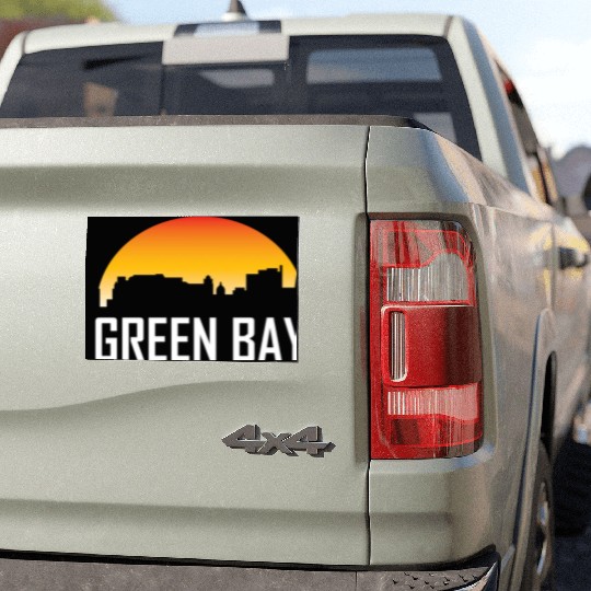 Green Bay Wisconsin Sunset Skyline Car Magnets