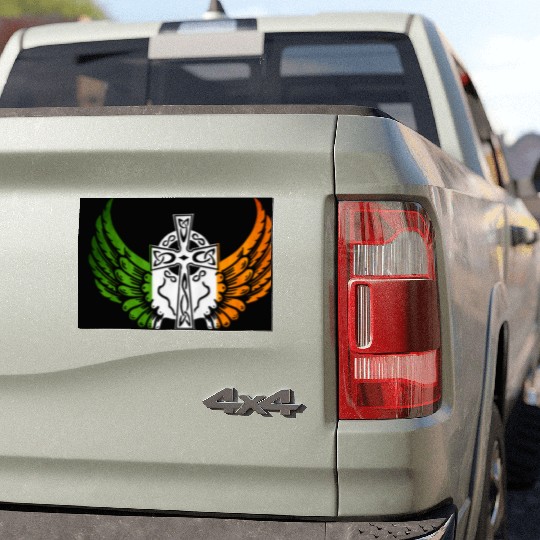 Irish Flag Design Celtic Cross Irish gift Car Magnets
