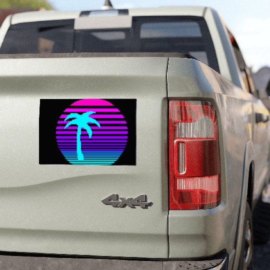 Aesthetic Sun & Palm Car Magnets