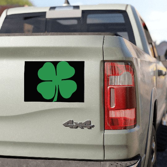 Green 4 Leaf Clover Solid Car Magnets