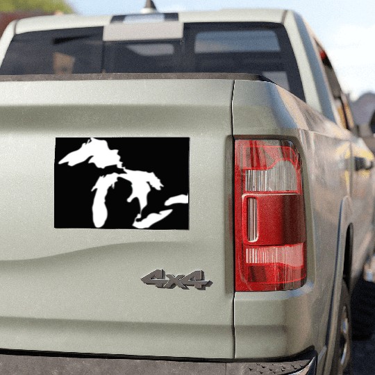 Great lakes white Car Magnets