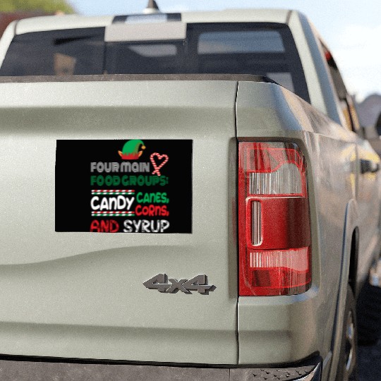 four main food groups candy candy funny elf saying Car Magnets