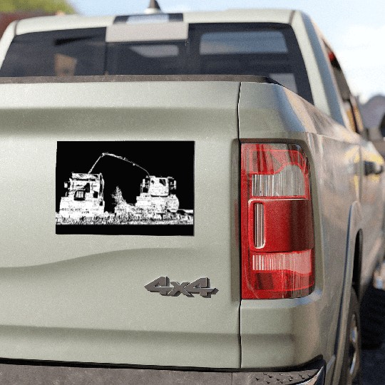 Corn chopper chopping corn harvester farmer Car Magnets