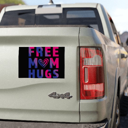 Free Mom Hugs Bisexual Car Magnets