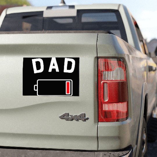 DAD LOW BAT Car Magnets