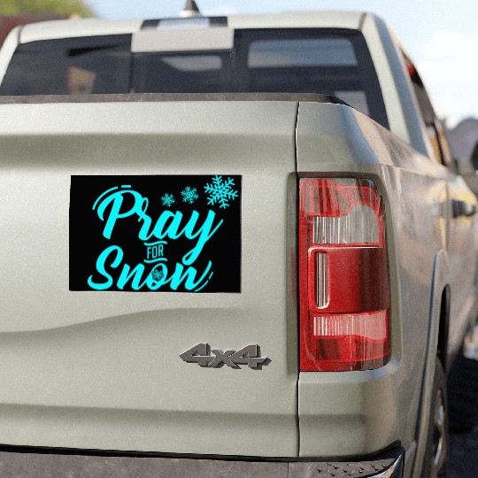 Pray for Snow Snow White Christmas Praying Car Magnets