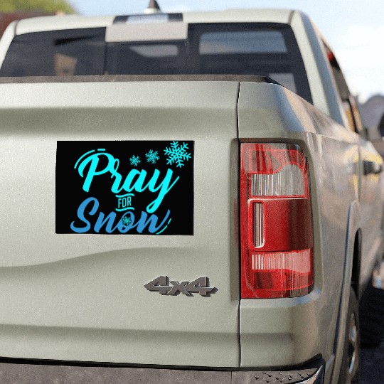Pray for Snow Snow White Christmas Praying Car Magnets
