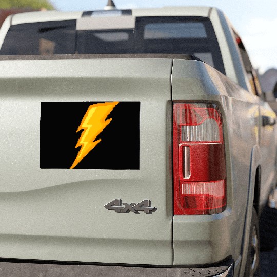 Lightning bolt Pixel Car Magnets