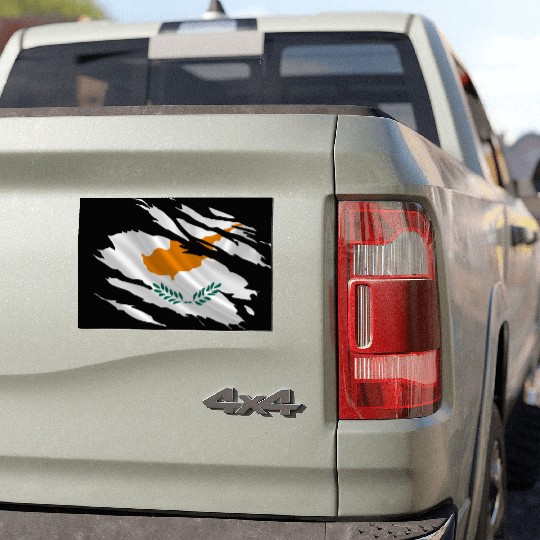 Cyprus Ripped Flag Car Magnets