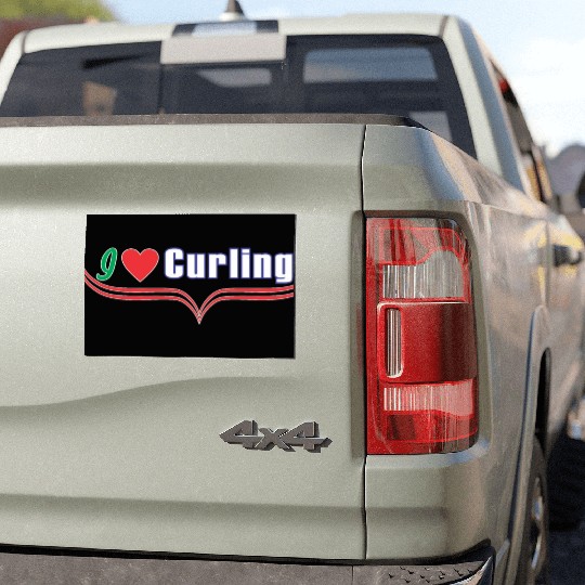 i love curling Car Magnets
