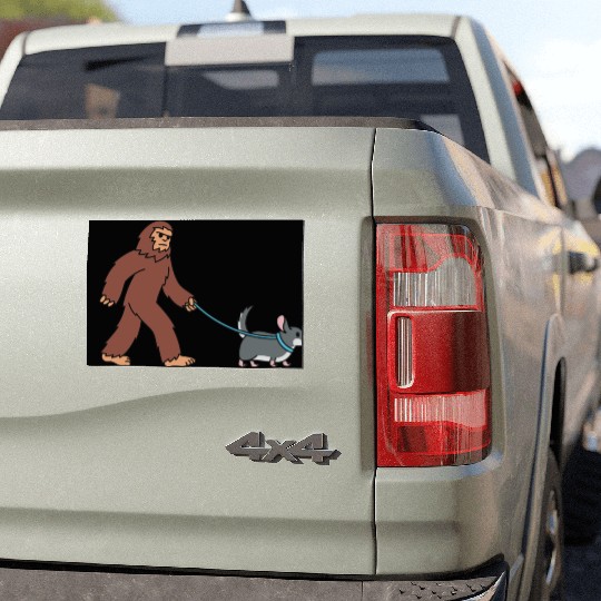 Bigfoot Sasquatch Walking Chinchilla Car Magnets